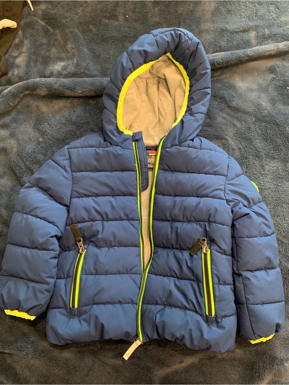 3t Gerry Navy Hooded Puffer Coat